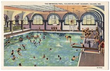 Culver IN - Culver Military Academy The Swimming Pool 1940s postcard picture