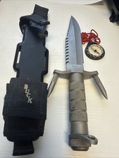 Vintage Buck 184 BuckMaster Survival Knife Complete Silva Compass Pat Pend USA picture