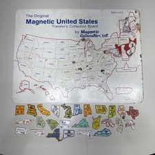 Vintage 1985 Magnetic United States Traveler’s Collection Board Map w/Magnets picture