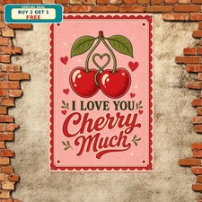 Fresh Sweet Cherries Fruit Kitchen Decor Vintage Metal Plaque picture