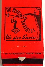 Vintage Plano Disposal Plant IL No Monkey Business Matchbook Cover picture