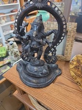 RARE 13” Antique lord Ganesha bronze statue - table top statue - entryway -  picture