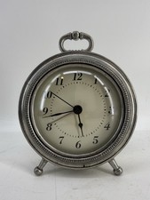 MATCH Pewter Toscana Alarm Clock Handmade Italy Footed Pocket Watch Style picture