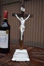 Antique Petrus regout maastricht porcelain ecce homo Crucifix religious picture