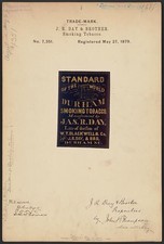 Photo:Durham NC 1879 J.R. Day Brother Smoking Tobacco Trademark Label picture