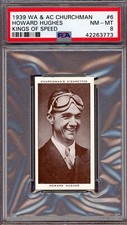 PSA 8 1939 Howard Hughes WA & AC Churchman Cigarettes Card #6 The Aviator Nice picture