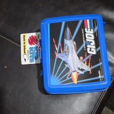 Aladdin GI Joe Plastic Lunchbox & Thermos Set Blue A Real American Hero picture