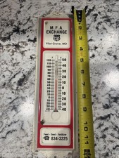 Vintage MFA Exchange Feed Seed Fertilizer Thermometer Metal Pilot Grove, MO picture