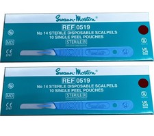 Swann Morton #14 Sterile Disposable Scalpels - 2 boxes of 10 picture