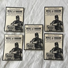 Rare George Dickel Merle Haggard Unused Back Stage Pass Sticker 1980s picture