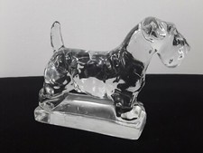  Terrier Dog Figurine Clear Lead Crystal Glass Paperweight 3-1/2