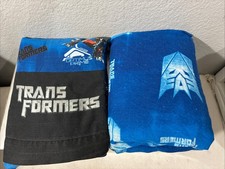 Vtg Transformers Twin Bed Sheet Set Flat & Fitted Y2K 2006 Bumblebee Megatron picture