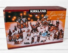 Costco Kirkland Holiday Christmas 32 Piece Lighted Porcelain Village Set VINTAGE picture
