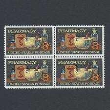 Pharmacy 120th Anniversary - Vintage Mint Set of 4 Stamps 52 Years Old picture