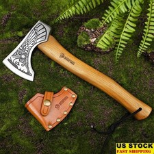 Viking Valkyrie Hatchet High Carbon Steel Axes Camping Hunting Survival New picture