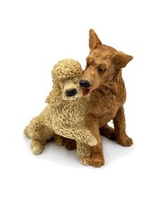 Vintage 1988 Castagna Poodle & Shepherd Dog Figurine Italy Resin picture