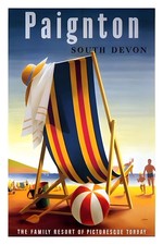 Paignton South Devon Poster - Vintage 1930s British Travel 24x36” 🌞 picture