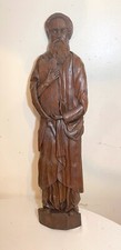 Large antique religious hand carved wood Moses Folk Art sculpture statue figure picture