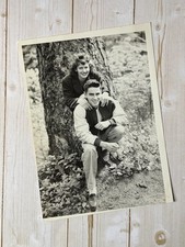 Cute Young Couple Engagement Photo? Letterman Jacket 1940s picture