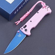 Pink Girls woman Pointed Tip Dive Knife Safety Axis Lock Compact Pocket Knives picture