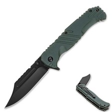 Ranger Assisted Tac Knife | Black Blade G-10 Green Composite Handle Clip Point picture