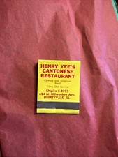 Rare Vintage Unstruck Matchbook Henry Yee’s Cantonese Restaurant. picture