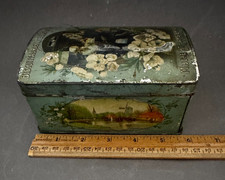 BISCUITFABRIEK DE LINDEBOOM FROU FROU BISCUIT TIN AMSTERDAM VINTAGE ADVERTISING picture
