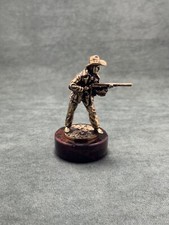 Cowboy Sculpture Cast Bronze Art Deco Figurine picture