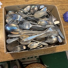 19LB Lot Silverplate Serving Pieces Tableware Flatware Antique Vintage Scrap picture
