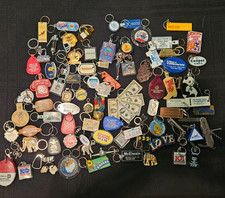 Vintage & Modern Keychain Bulk Lot Approx 85pc LA Gear Disney John Deere Brands picture