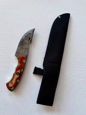 4.5” fixed handmade knife blade with wood handle and a sheath picture