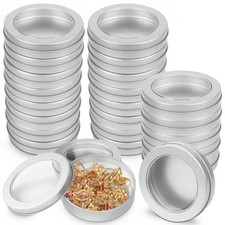 Metal Tin Cans, 24 Pcs 4 Oz Metal Tins With Lids Small Tins With Lids Tin Contai picture