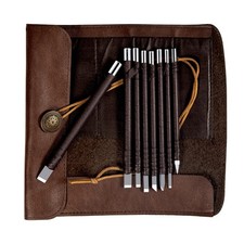 8 Pcs Tungsten Steel Chisel Metal Engraving Tools Chisel Set with Leather S picture