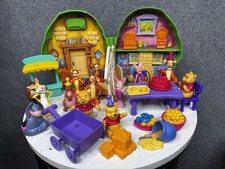 Vtg Winnie The Pooh 100 Acre Wood Tree House Playset Furniture Figures Toy Lot picture