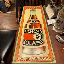 Vintage Nichol Kola Verdical Sign Original 35 1/2”HX12”W picture