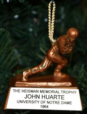 1964 JOHN HUARTE Notre Dame University Heisman Trophy Christmas Ornament 2