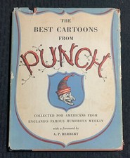 1952 PUNCH Best Cartoons From A P Herbert HC/DJ VG+/GD+ 1st S&S / Fisherman picture
