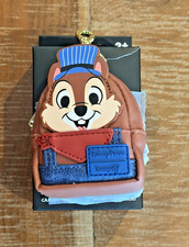 Loungefly Disney Chip Dale Train Conductor Mini Backpack Bag Charm Keychain picture