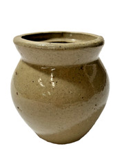 Roycroft Stoneware Pottery Crock  Honey Jam Jar Tan 4 1/2