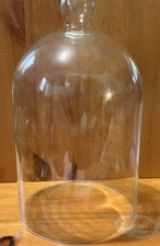 Vintage glass cloche 11” Tall Including Knob X 6.25 Glass Bell Jar Glass Dome picture