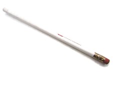 Vintage Meridian Promotional Advertising Pencil White Wood w/ Red Logo & Eraser picture