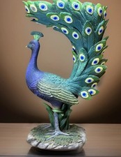 Rare Vintage Peacock Candy Dish Blue- Green Colors With Blue Sparkle Accents picture
