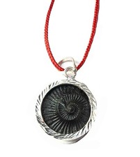 Natural Saligram Silver Plated Pendant Shaligram Chakra Shaligram Shila picture