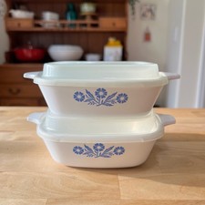 Vintage Corning Ware Blue Cornflower P-41-B Petite Pan Set with Lids 1961-1966 picture