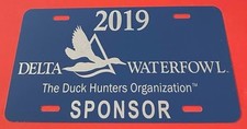 2019 Delta Waterfowl Sponsor Booster License Plate Duck Hunters ND picture
