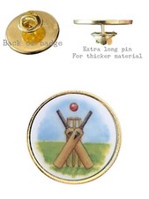 Cricket (C) 26mm Metal Lapel Domed Pin Badge picture
