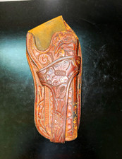 Vintage S.D. Myres El Paso Model 999 Jock Strap Tooled Leather Colt Holster picture