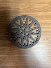 Vintage 6” Cast Iron Trivet Heart Shaped Design picture