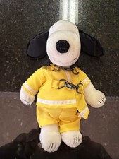 Vintage 1968 Snoopy Fireman Plush Yellow Suit Stuffed Animal United Feature Synd picture