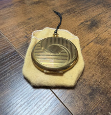 VTG 1930's Zell 5th Avenue Gold Tone Pressed Powder Pocket Watch Compact ~ Ex. picture